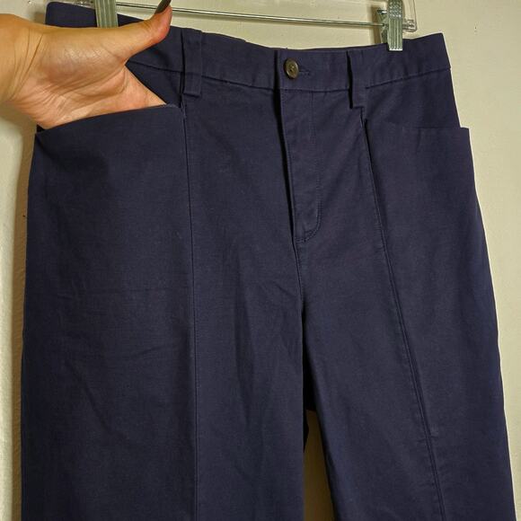 Duluth Trading Co. Workday Warrior Chino Wide Leg Crop Pants Navy Blue 10 Reg - Picture 4 of 12